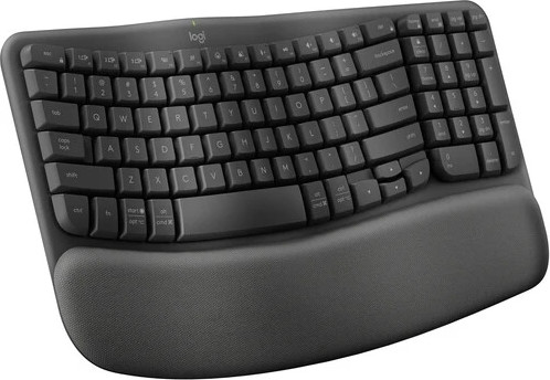 מקלדת Logitech Wave Keys Wireless Ergonomic Keyboard בצבע גרפיט