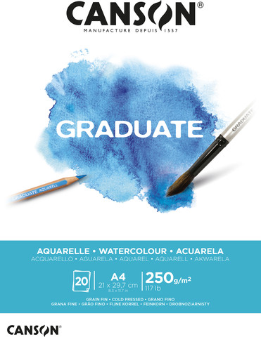כנסון GRADUATE בלוק A4 אקוורל 20דפים 250 גרם