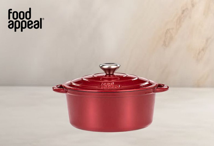 סיר יציקת ברזל 26X11.5 ס"מ, 4.7 ליטר HERITAGE אדום מבית Food appeal