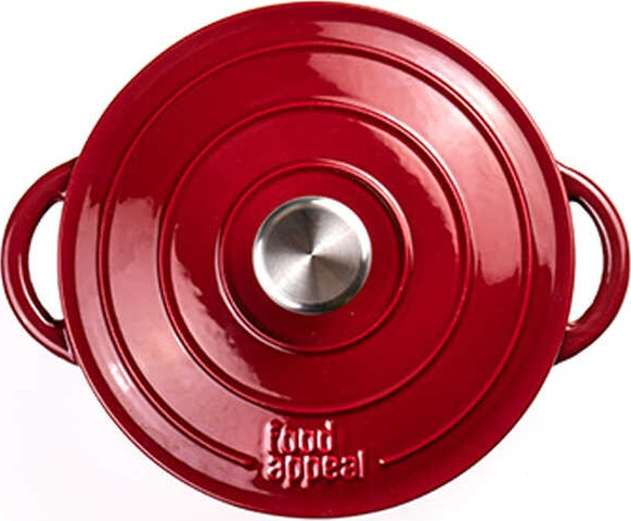 סיר יציקת ברזל 26X11.5 ס"מ, 4.7 ליטר HERITAGE אדום מבית Food appeal