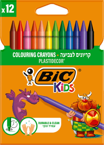 ביק קריון פלסטיק – סט 12 יחידות – BIC Kids Plastidecor