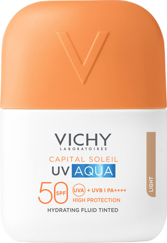 קפיטל סוליי אקווה פלויד תחליב הגנה לפנים SPF50 עם גוון
