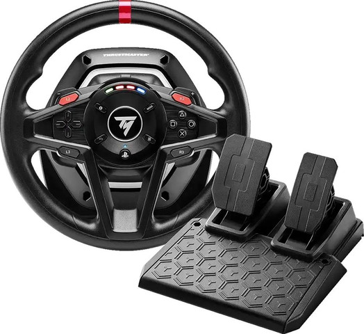 סט T128 SimTask הגה ודוושות מגנטיות למחשב ול-Xbox מבית Thrustmaster