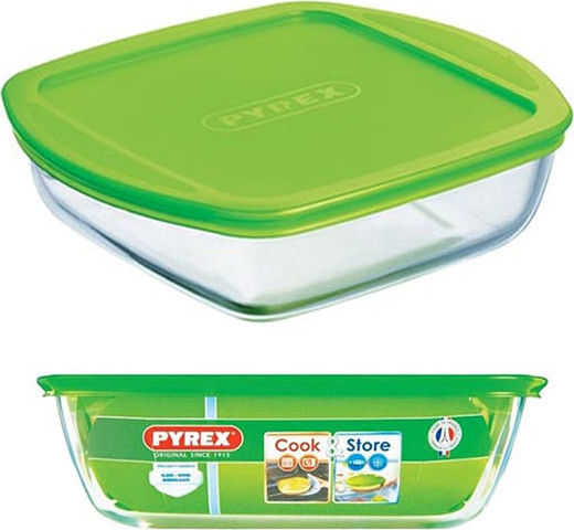 כלי אחסון מרובע 0.35 ליטר Pyrex