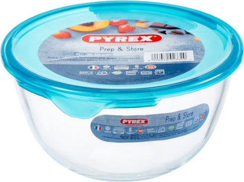 קערת זכוכית עם מכסה 1 ליטר Pyrex