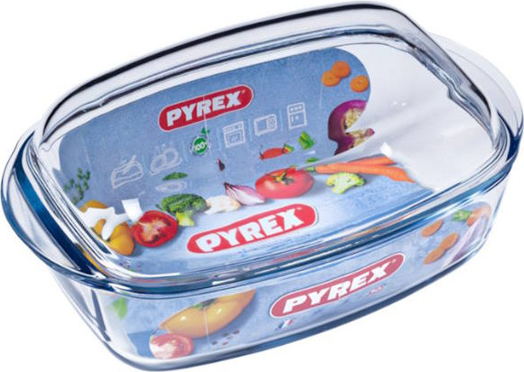תבנית מלבנית עם מכסה זכוכית 4.5 ליטר Pyrex