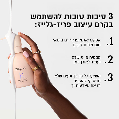 GLOSS ABSOLU קרם לחות לעיצוב ושליטה בנפח בלתי רצוי (Anti Frizz) לשיער עבה/יבש