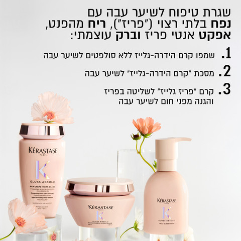 GLOSS ABSOLU קרם לחות לעיצוב ושליטה בנפח בלתי רצוי (Anti Frizz) לשיער עבה/יבש