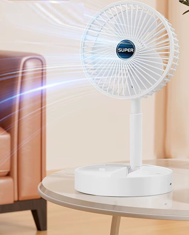 מאוורר נייד נטען עצמתי טלסקופי S FAN כולל מעמד לסמארטפון