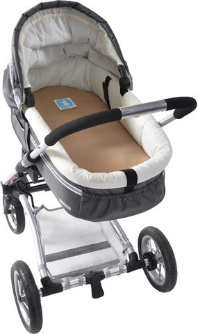 מזרן נושם לעגלת שכיבה (אמבטיה) לתינוק מבית Baby Tech - צבע שמנת