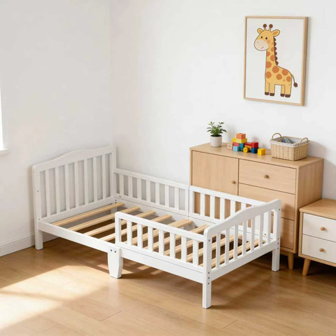 מיטת מעבר דגם נובה פלוס מבית BabyTech - צבע לבן
