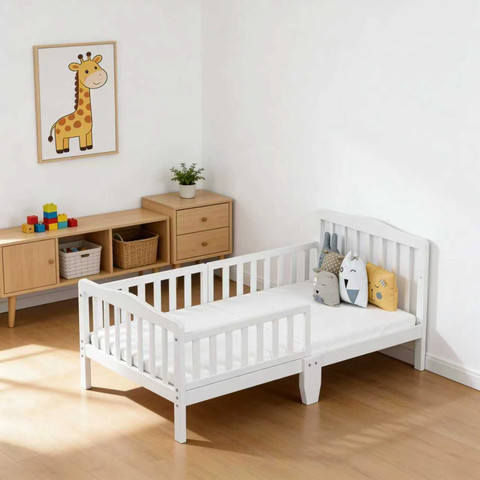 מיטת מעבר דגם נובה פלוס מבית BabyTech - צבע לבן