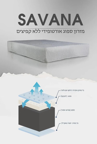 מזרן בגודל 190*140 ס"מ דגם Savana מבית מזרני קיסריה