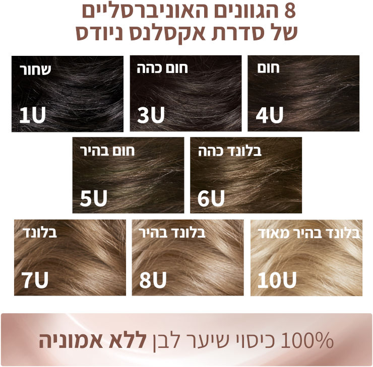 ניודס - ללא אמוניה צבע שיער מטפח -  חום כהה אוניברסלי 3U