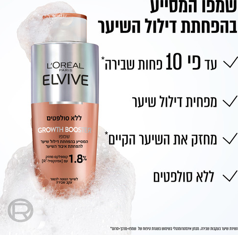 GROWTH BOOSTER שמפו המסייע בהפחתת דילול שיער