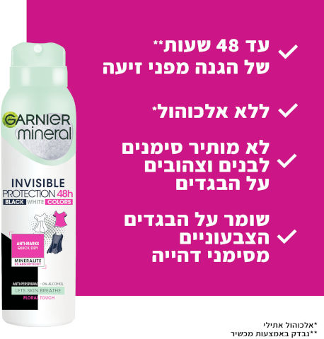 דאודורנט ספריי ללא צבע אינוויזיבל