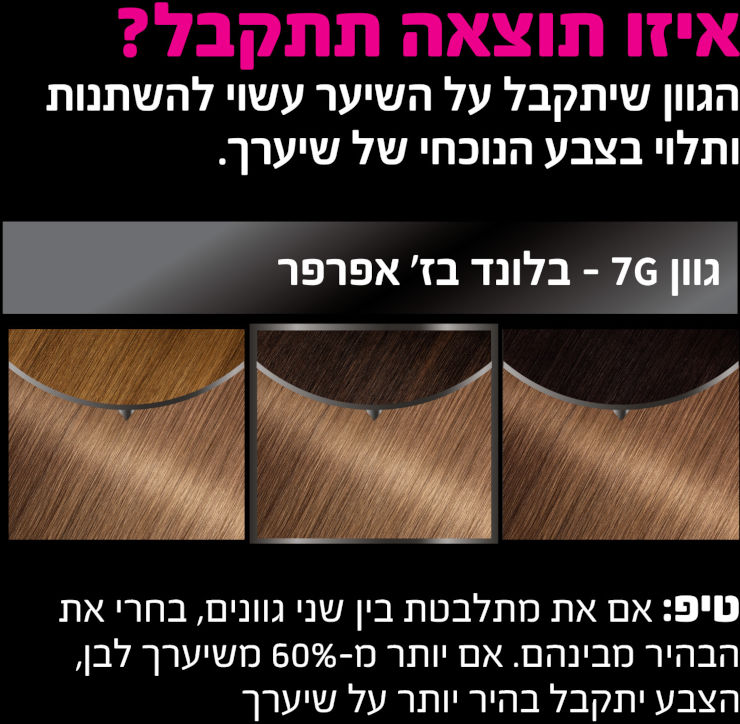 צבע שיער בלונד בז' 7G