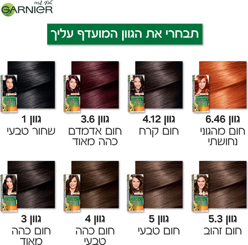 GARNIER קולור נטורלס צבע לשיער 4 חום כהה