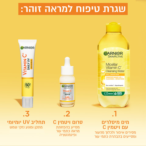 SKIN NATURALS  תחליב לחות והגנה ליום UV עם ויטמין C