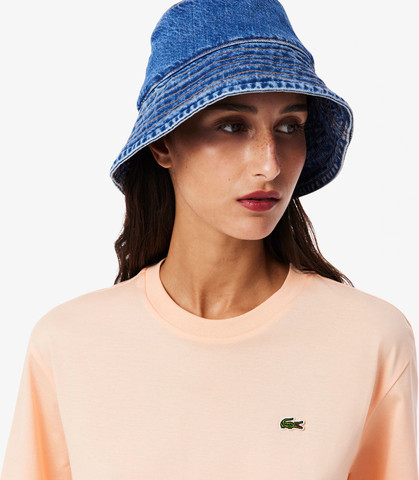 חולצת טישירט קצרה לקוסט Relaxed Fit Soft Cotton נשים - לקוסט - Pink