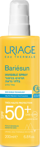 באריאסן תרסיס בגימור בלתי נראה +SPF50 להגנה גבוהה מאוד UVA-UVB ואור כחול