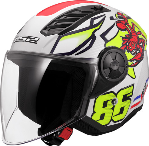 קסדה פתוחה 3/4 LS2 OF616 AIRFLOW II Sting White Yellow – לבן צהוב