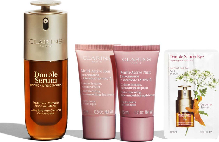 DOUBLE SERUM & MULTI-ACTIVE מארז סרום + קרם יום + קרם לילה + דוגמית סרום עיניים