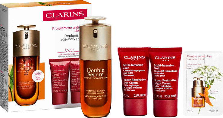 DOUBLE SERUM & SUPER RESTORATIVE מארז סרום + קרם יום + קרם לילה + דוגמית סרום עיניים