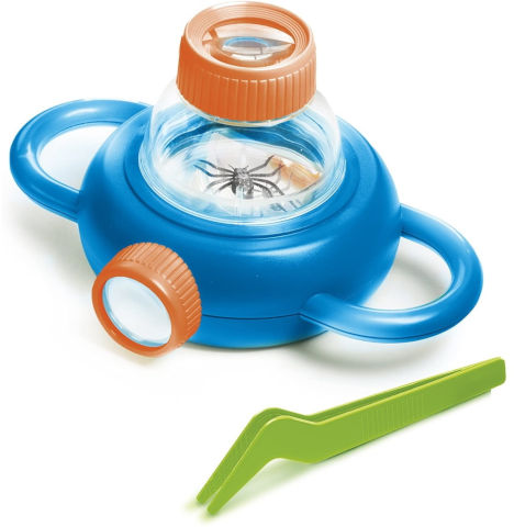 ערכה לחקר חרקים עם 2 זכוכיות מגדלת ומלקחיים