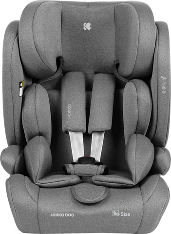 בוסטר+גב+רצועות בעל תקן I-SIZE חיבור איזופיקס וTop Tether לאבטחה מירבית!- i-Cross - אפור בהיר