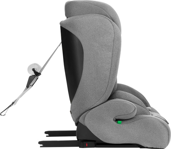 בוסטר+גב+רצועות בעל תקן I-SIZE חיבור איזופיקס וTop Tether לאבטחה מירבית!- i-Cross - אפור בהיר