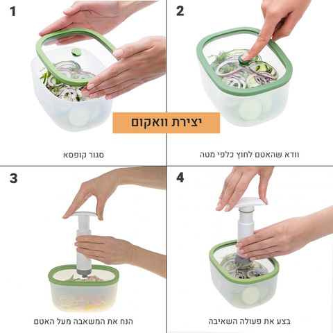 קופסאות אחסון מזון בוואקום עמוק | 0.9 ליטר | Fresko | מותג Status