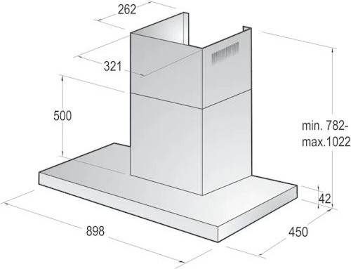 קולט אדים צמוד קיר 90 ס''מ GORENJE גורניה דגם WHT923E5X