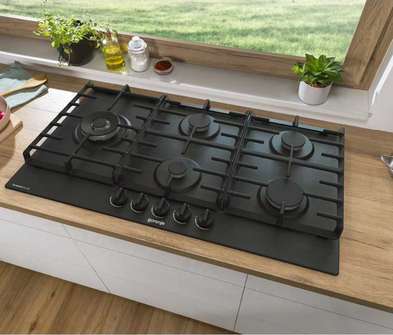 כיריים גז 90 ס"מ 5 להבות  Gorenje GW951MB שחור