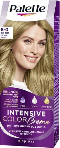 קרם צבע שיער בלונד בהיר 8-0