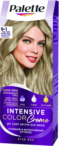 קרם צבע שיער 9-1 בלונד בהיר מאוד אפרפר