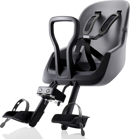 מושב פעוט קדמי לאופניים JOCKEY MINI עם ידית אחיזה וחיבור למוט הכידון - אפור Mineral Grey