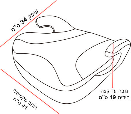 בוסטר הגבהה תקן I-Size דגם River מבית BabySafe - צבע שחור
