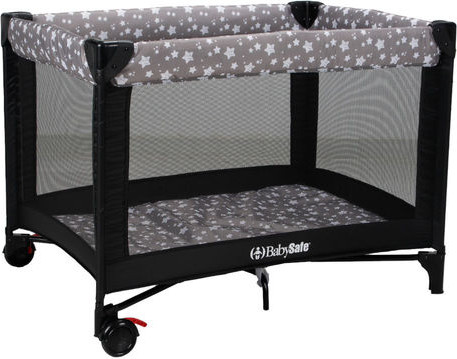 לול קמפינג דגם Quick Fold מבית BabySafe - צבע שחור כוכבים