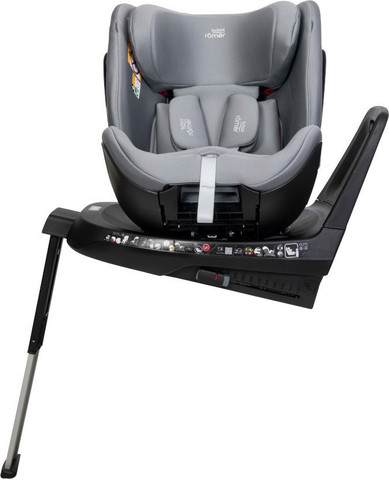 כסא בטיחות מסתובב משולב בוסטר Swivel Grow Max מלידה ועד גיל 7 עם גגון הצללה - אפור Frost Grey