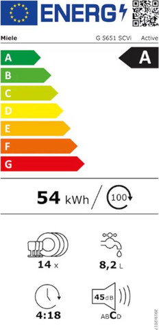 מדיח כלים אינטגרלי רחב 14 מע' Miele G5651 SCVI