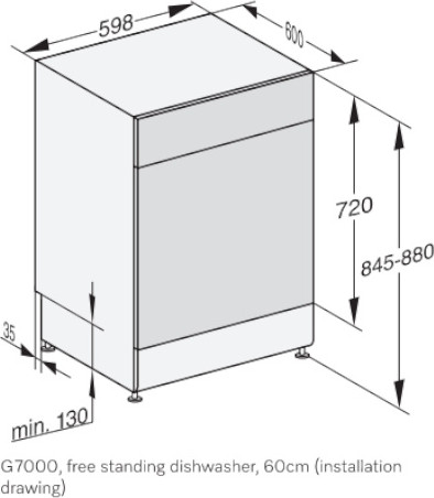 מדיח כלים 60 ס"מ MIELE מילה דגם G5611 W