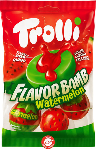 Trolli flavor bomb watermelon טרולי סוכריות גומי עם מיץ בטעם אבטיח