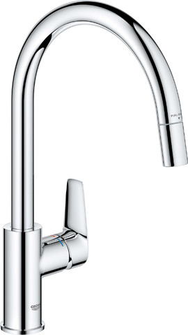ברז מטבח נשלף BauEdge כרום ניקל GROHE