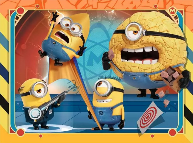 מארז 4 פאזלים 12-16-20-24 חלקים בעיצוב Despicable Me מיניונים 4
