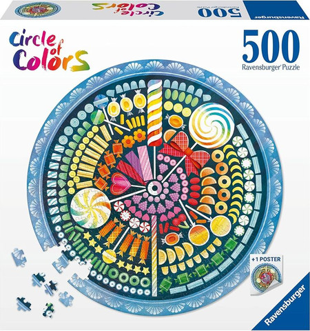 פאזל 500 חלקים - עגול - ממתקים - Ravensburger