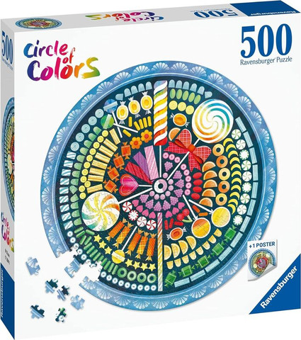 פאזל 500 חלקים - עגול - ממתקים - Ravensburger