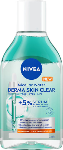 DERMA SKIN CLEAR מים מיסלריים לניקוי פנים עיניים ושפתיים