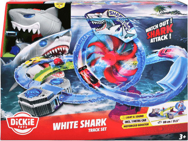 מסלול מכוניות מתקדם מתקפת הכריש הלבן Dickie Toys