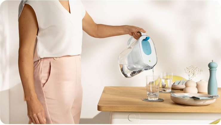 קנקן לסינון מים - 2.4 ליטר כולל פילטר תואם Brita בריטה Style לבן